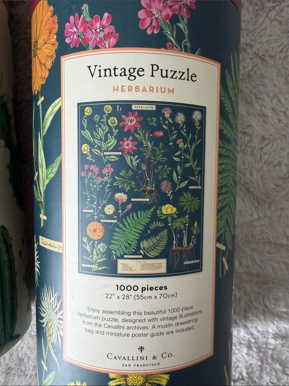 Cavallini & Co. Vintage Puzzle Set 1000-pieces - Cacti, Succulents, Flowers - Picture 4 of 4